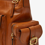 Shiny brown camera bag