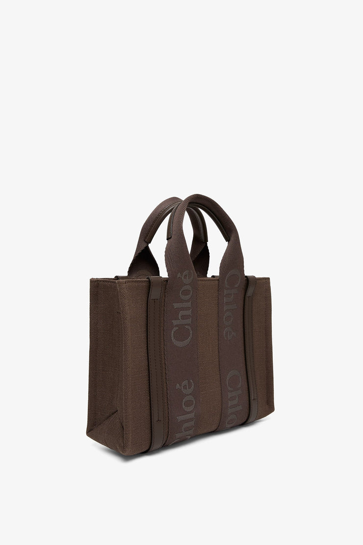 Woody brown small tote bag