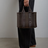 Woody brown small tote bag