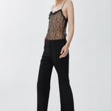 Ruffled camisole top in lingerie tulle