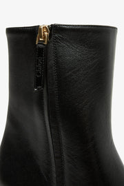 Georgia black leather ankle boots