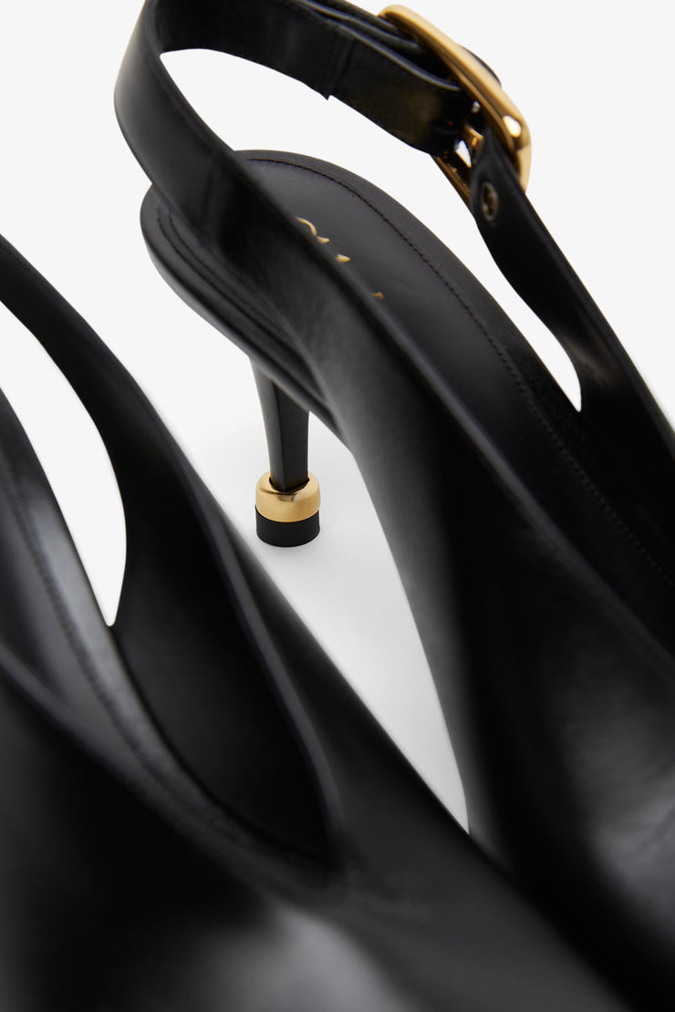 Andrea black slingback pumps