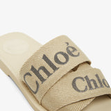 Woody beige slides
