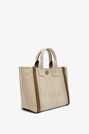 Carry small beige tote bag