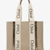 Woody medium shiny grey canvas bag