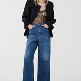 High-rise wide leg jeans