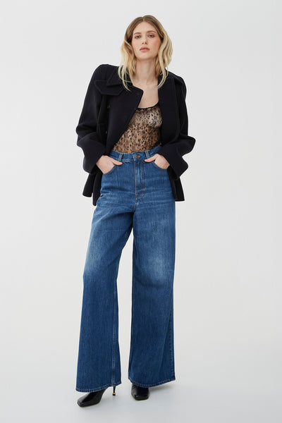 High-rise wide leg jeans