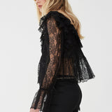 V-neck lace cropped top