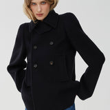 Oversized short wool coat