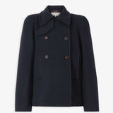 Oversized short wool coat