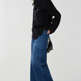 Oversized short wool coat