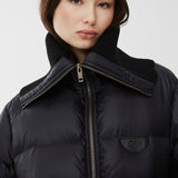 High-neck shiny nylon puffer jacket