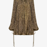 Silk crepon lame mini dress