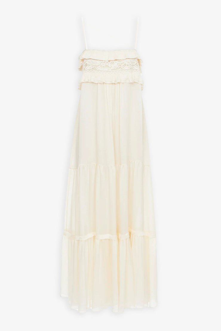 Long silk charmeuse dress