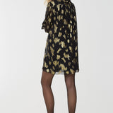 Silk jacquard lurex mini dress