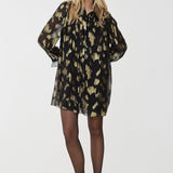 Silk jacquard lurex mini dress