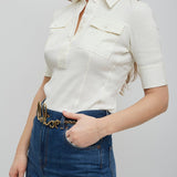 Short-sleeve cotton top