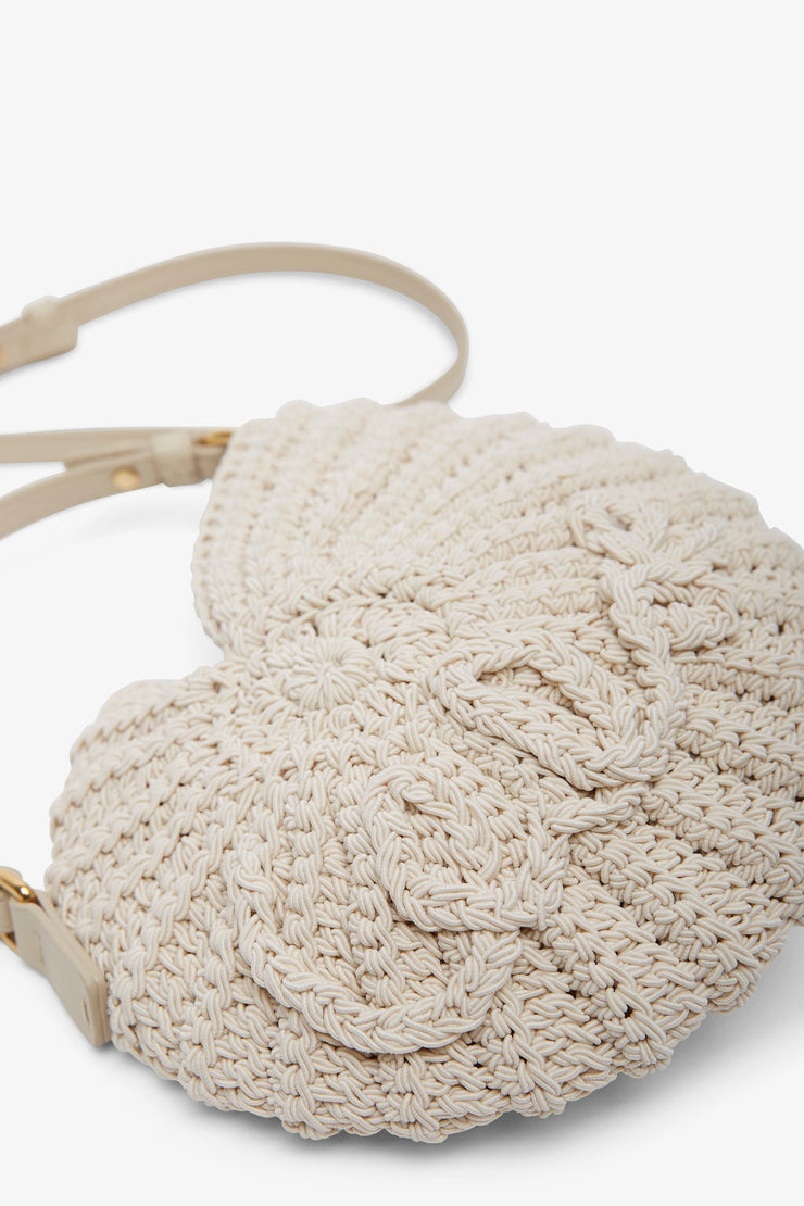 Sea Treasures ivory crochet cross body bag