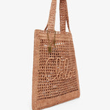 Summer banana beige raffia tote bag