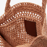 Summer banana beige raffia tote bag