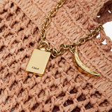 Summer banana beige raffia tote bag