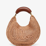 Summer banana beige raffia hobo bag