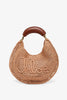 Summer banana beige raffia hobo bag