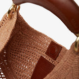 Summer banana beige raffia hobo bag
