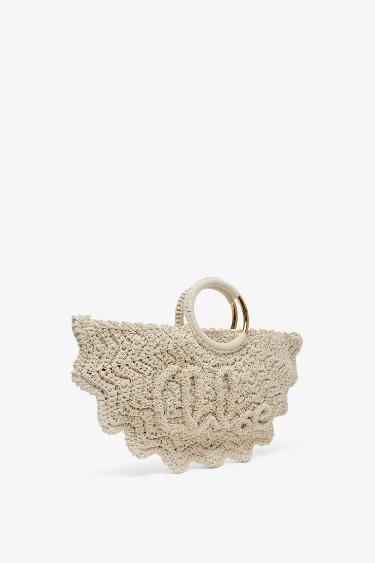 Bracelet paravent small ivory crochet tote bag