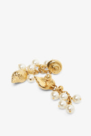 Shells long earrings in vintage gold