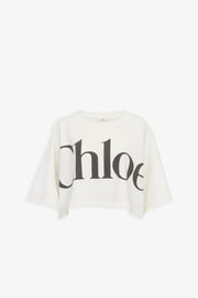 Cropped boxy cotton logo t-shirt