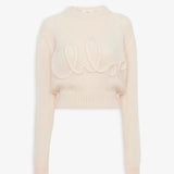 Embroidered alpaca silk knit sweater