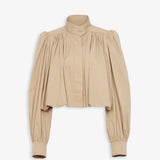 Gathered boule cotton gabardine jacket