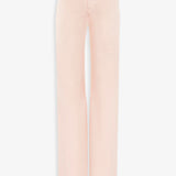 High-rise pink denim flare jeans