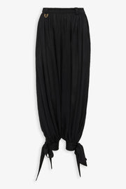 Fluid pleated silk charmeuse pants