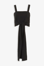 Cropped front-tie tank top