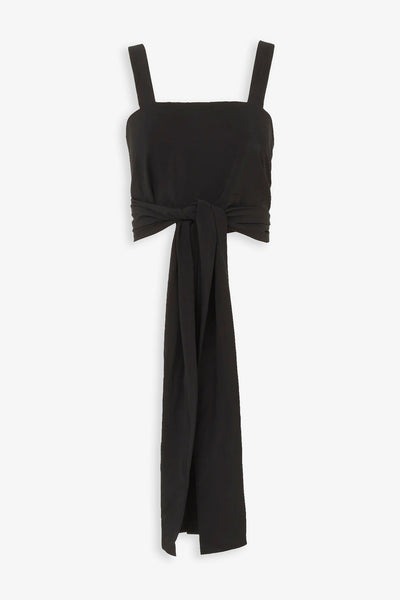 Cropped front-tie tank top