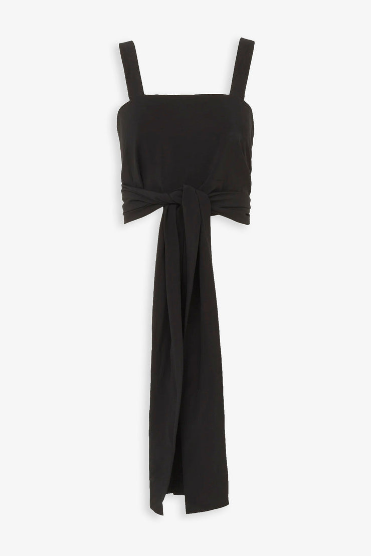 Cropped front-tie tank top