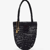 Small summer banana black tote bag