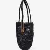 Small summer banana black tote bag
