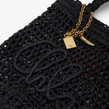 Small summer banana black tote bag
