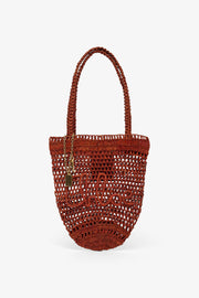 Small summer banana clay brown tote bag