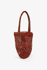 Small summer banana clay brown tote bag