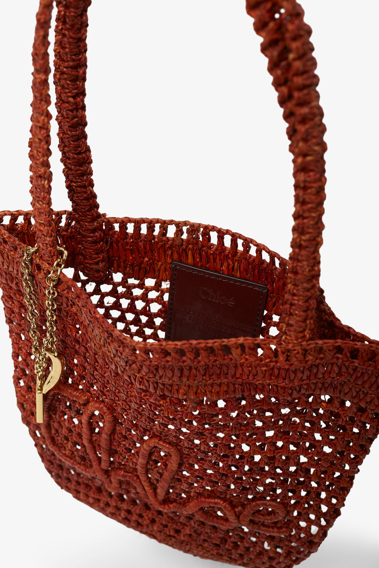 Small summer banana clay brown tote bag