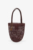 Small summer banana dark brown tote bag