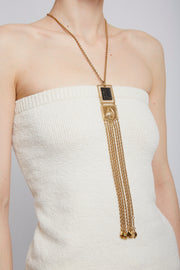 Gold and black pendant necklace