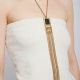 Gold and black pendant necklace