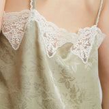 Silk tank top with lace
