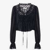 scoop-neck cropped black top in silk