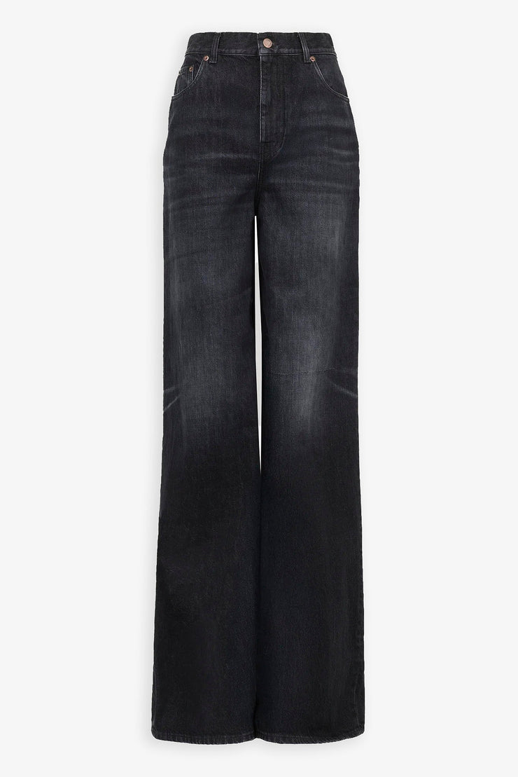 High rise dark jeans